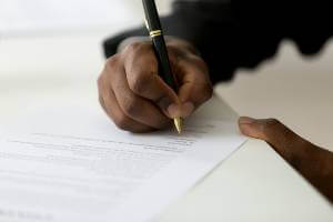 writing on legal document
