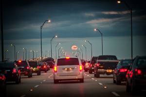 rear view of traffic on highway