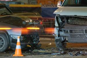 wrecked cars after crash