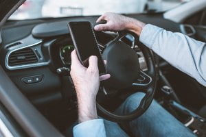 driver using phone while driving