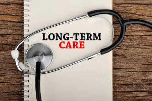 long term care booklet with stethoscope