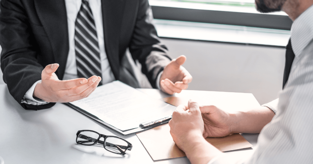 Current image: Meeting with Lawyer in Office Social