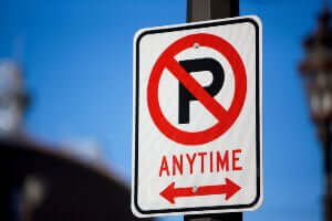 no parking sign on pole