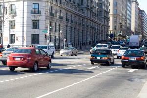 cars going through intersection