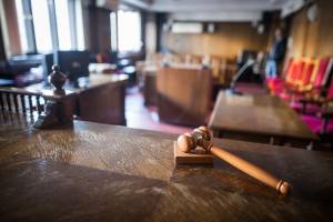 empty courtroom view from judge's seat