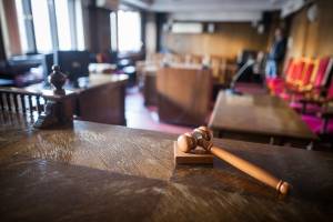 empty courtroom view from judge's seat