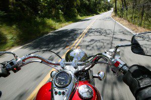 motorcycle rider in the summertime