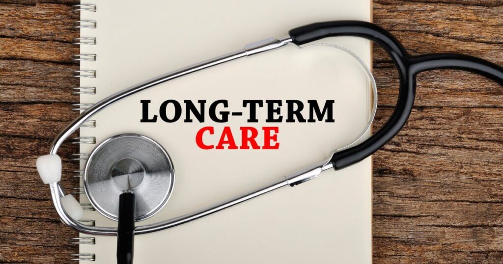 Current image: long term care booklet with stethoscope